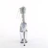 Pleaser - FLAMINGO824RS02 Sandale à bride à la cheville, Pole dance chaussures - Transparent/Couleur argent Product image